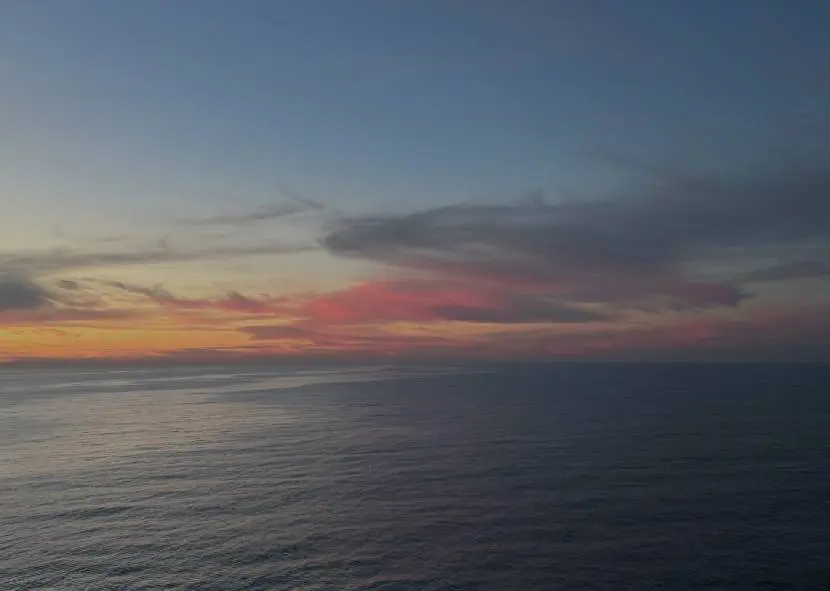 Pink and gold sunset over the ocean
